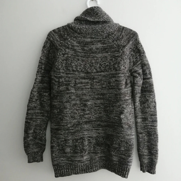 Aritzia TNA Lambswool Cowichan Zip Up Chunky Knit Sweater Heather Gray XXS - Picture 5 of 16